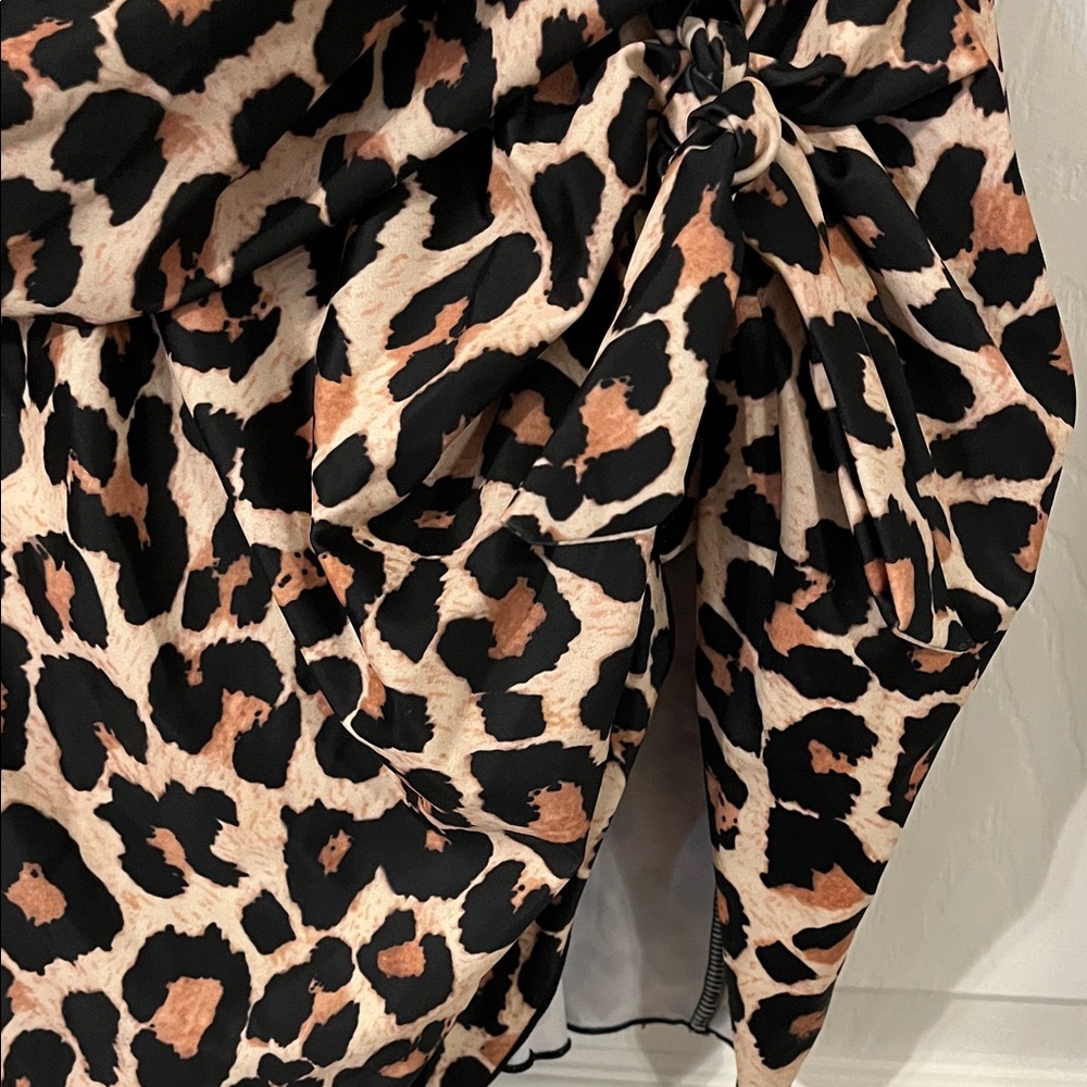 NWT 22W Leopard Print One-Piece Swimdress - Tan/Black - Picture 2 of 8